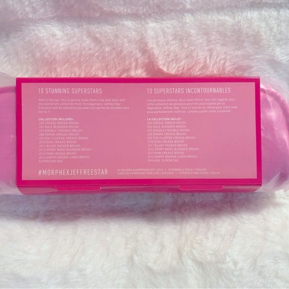 NIB MORPHE X JEFFREE STAR - 10Pcs Eye Brush Collection Set in Pink - Picture 4 of 8